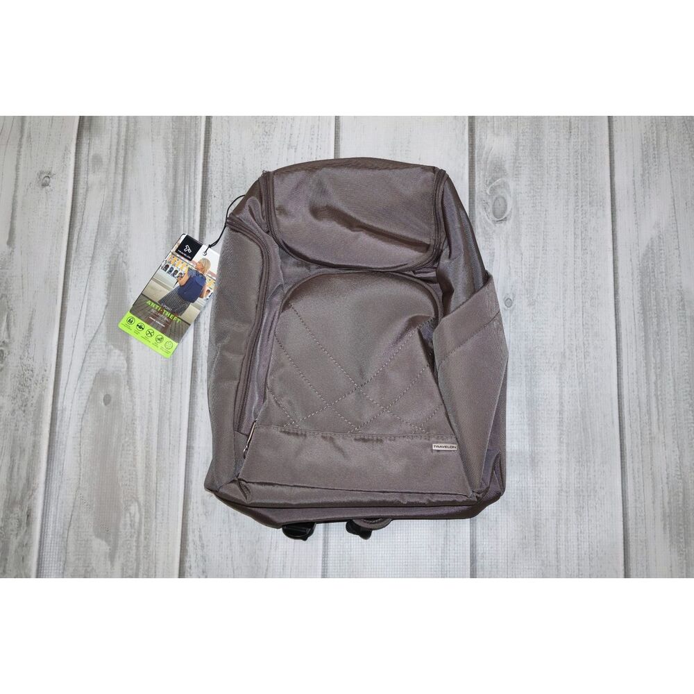 NEW Travelon Anti Theft Classic Backpack 5 Point Security Bag Travel Hazelnut